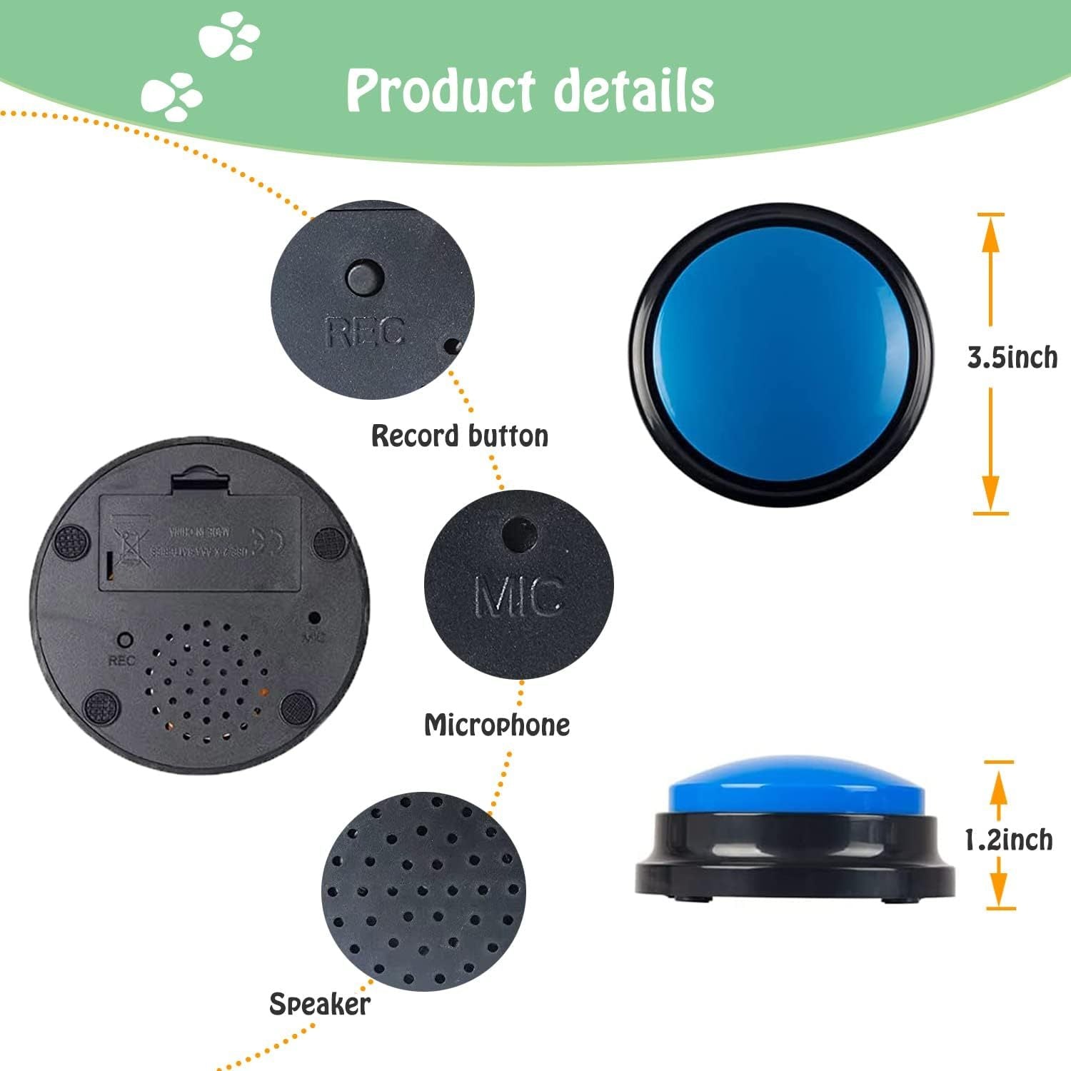 Dog Training Voice Recording Button